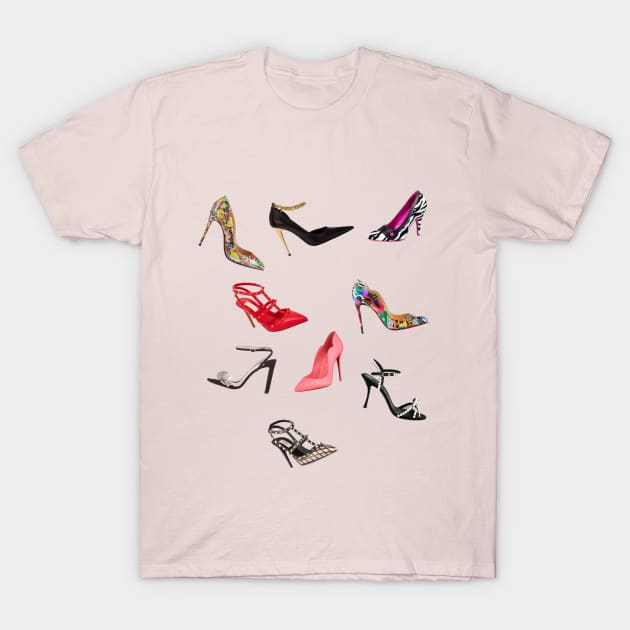 High Heel Pumps Stilettos Fashion Heels Shoes T-Shirt by Lorri's Custom Art